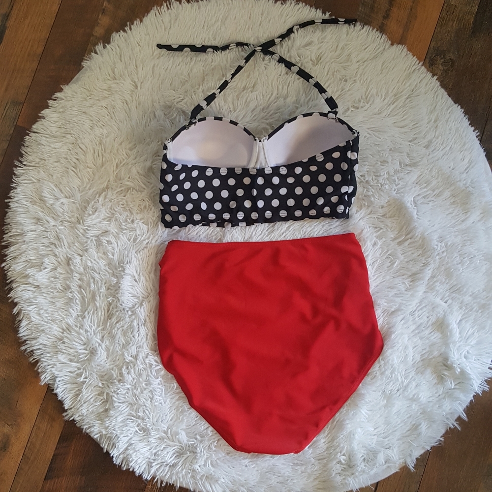 MEDIUM High-waist Polka dot Bikini - Picture 2 of 12